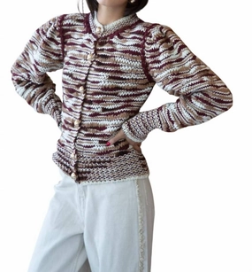Yasmine Cardigan In Brown Multi Effortless knitwear