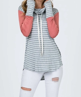 Cowl Neck Sweater In Marsala All-Purpose Knit