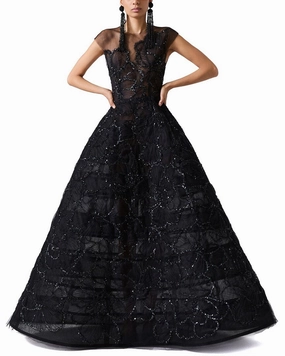 Carolina Herrera Embellished Crewneck A-Line Gown Workout Ready Design City Mood