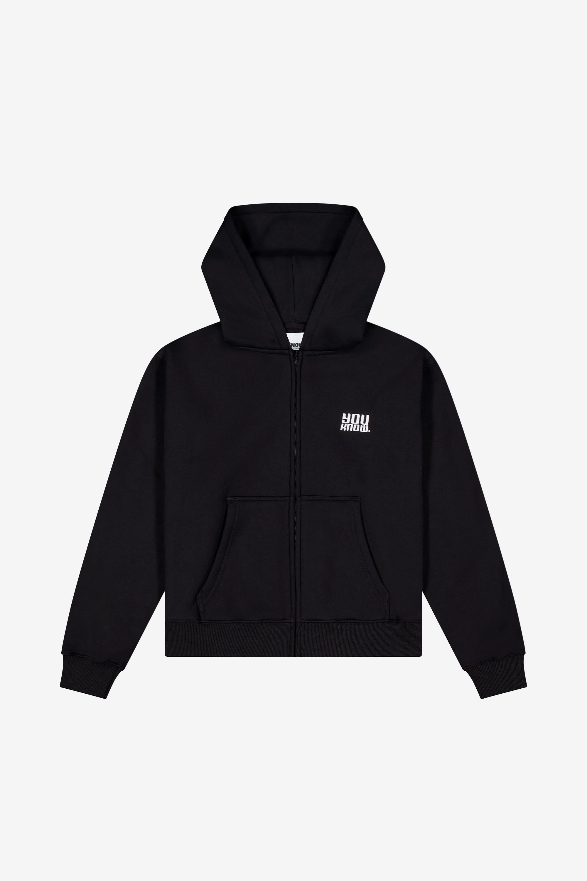 Durable Yarn Teenager WARM UP ZIP UP HOODIE | Black