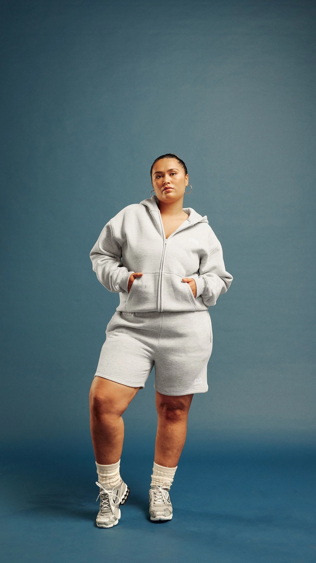 WARM UP ZIP UP HOODIE | Grey Sporty Edge
