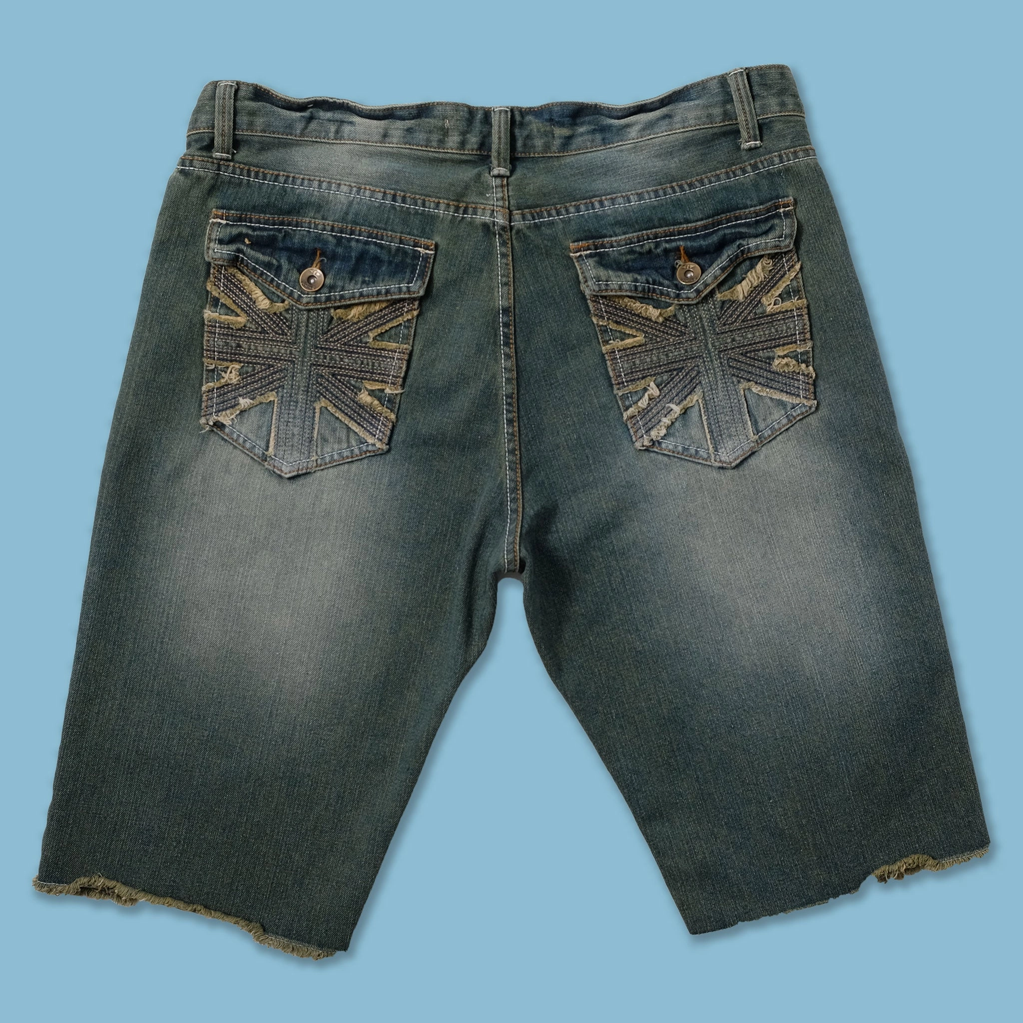 Simple Warmth Warm Wear Y2K Denim Shorts W38