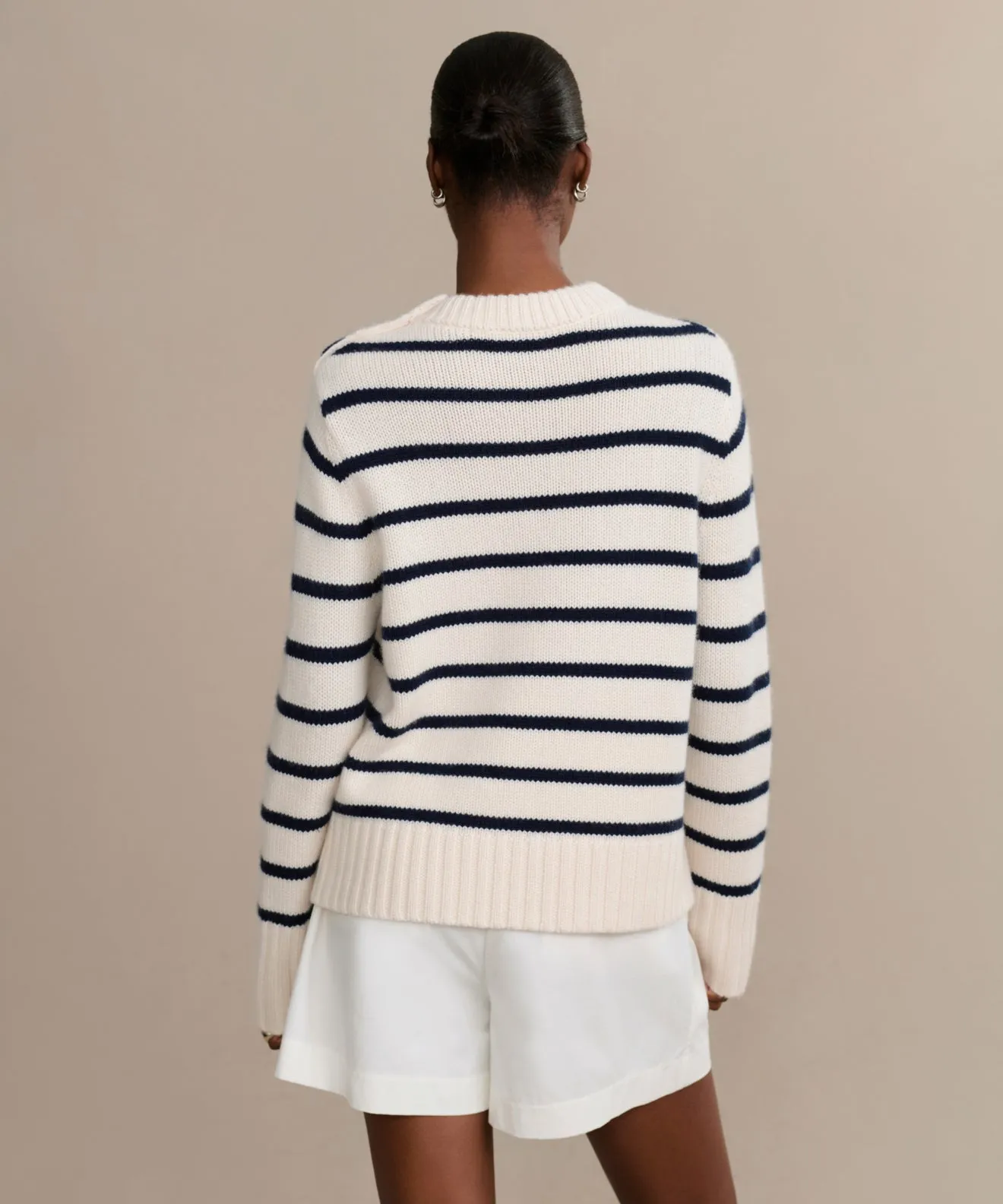 Grace Crewneck Daily Casual Style Stretch Ribbing