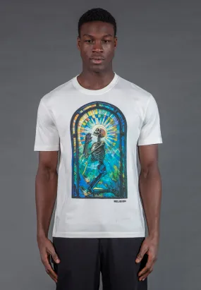 Chic Wearable Versatile Look PRAYING PSYCHEDELIC T-SHIRT WHITE