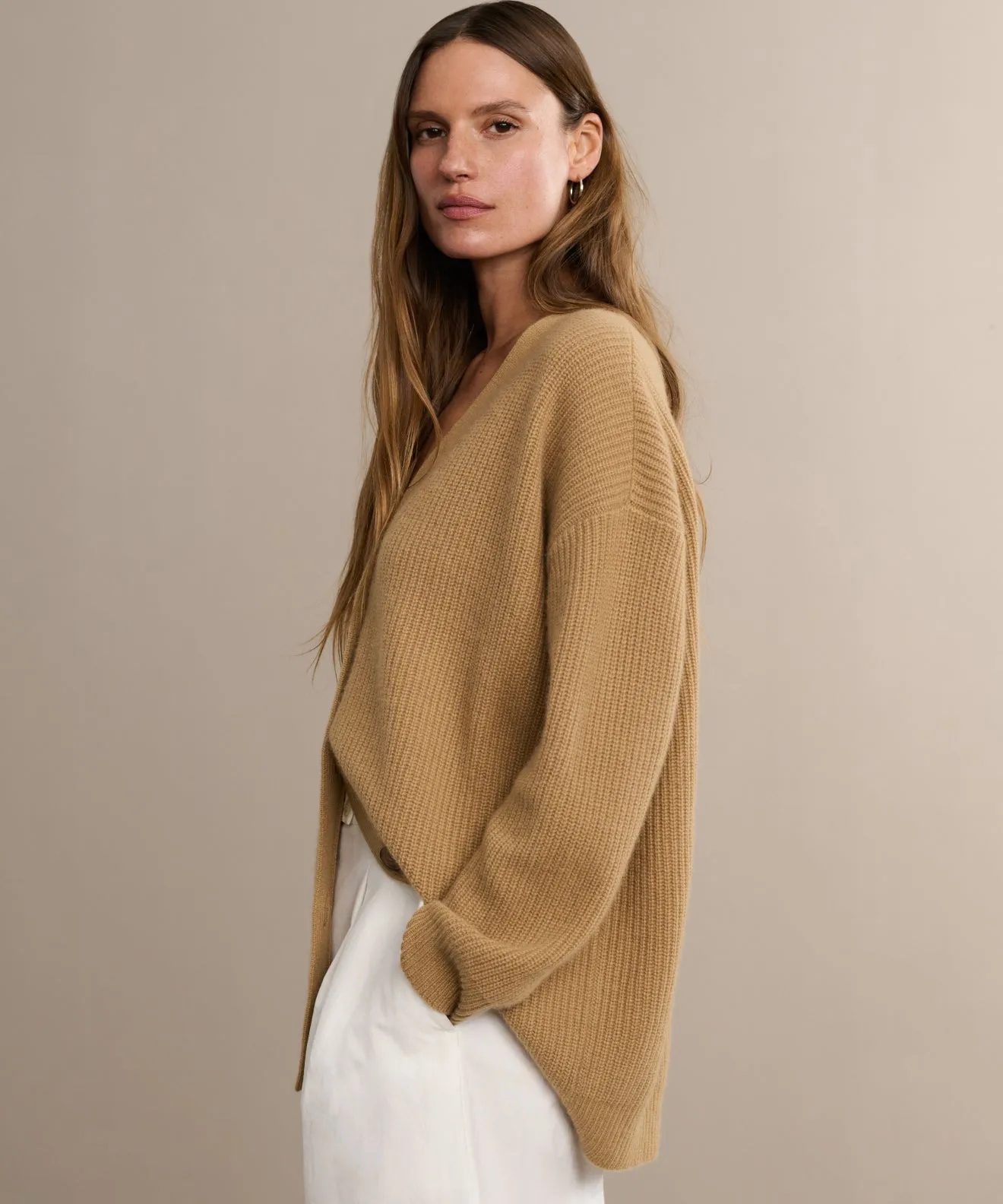 All Season Breathable Layer Cashmere Cocoon Cardigan