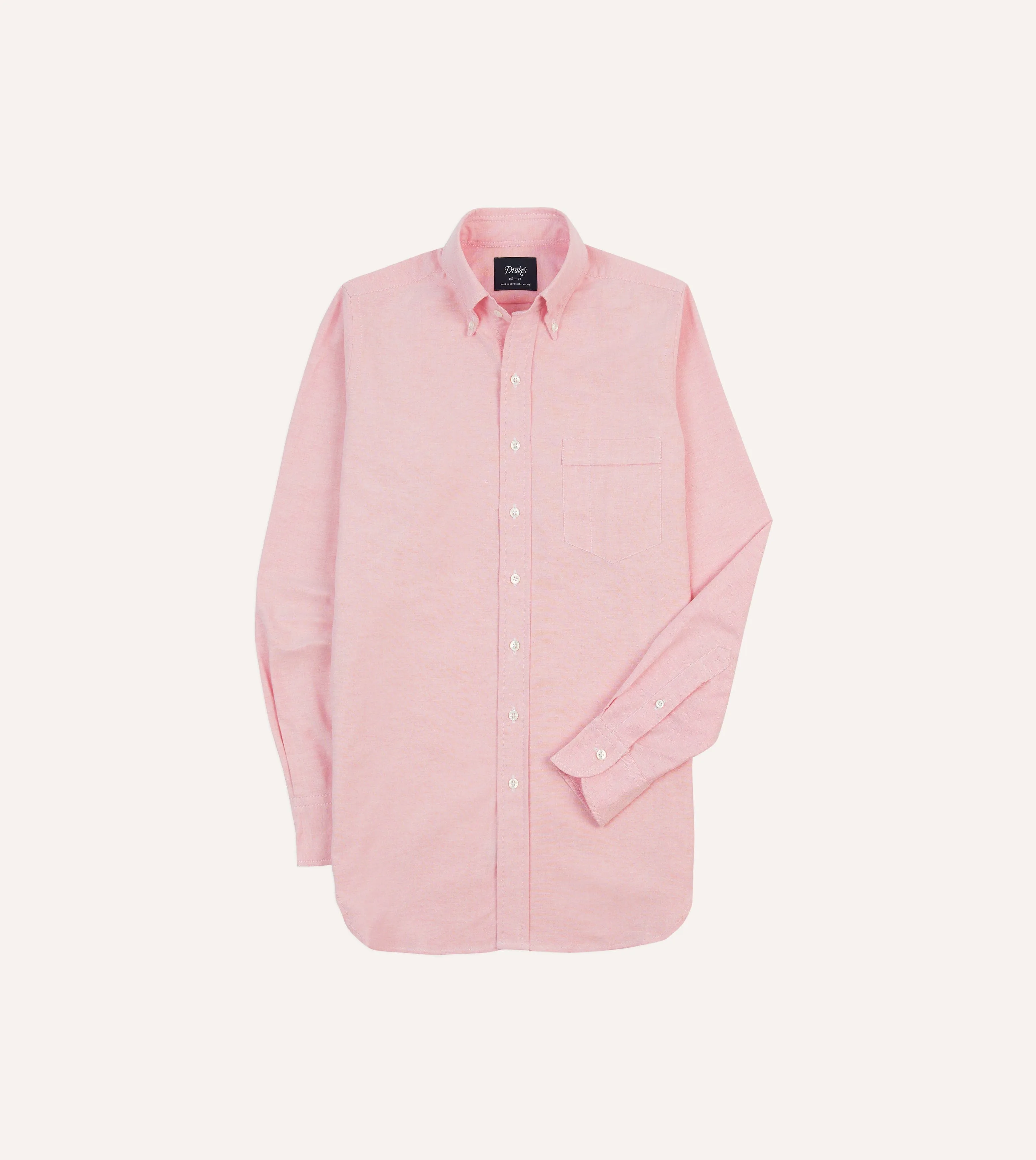 Bright Pink Cotton Oxford Cloth Button-Down Shirt Chic Look