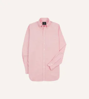 Bright Pink Cotton Oxford Cloth Button-Down Shirt Chic Look