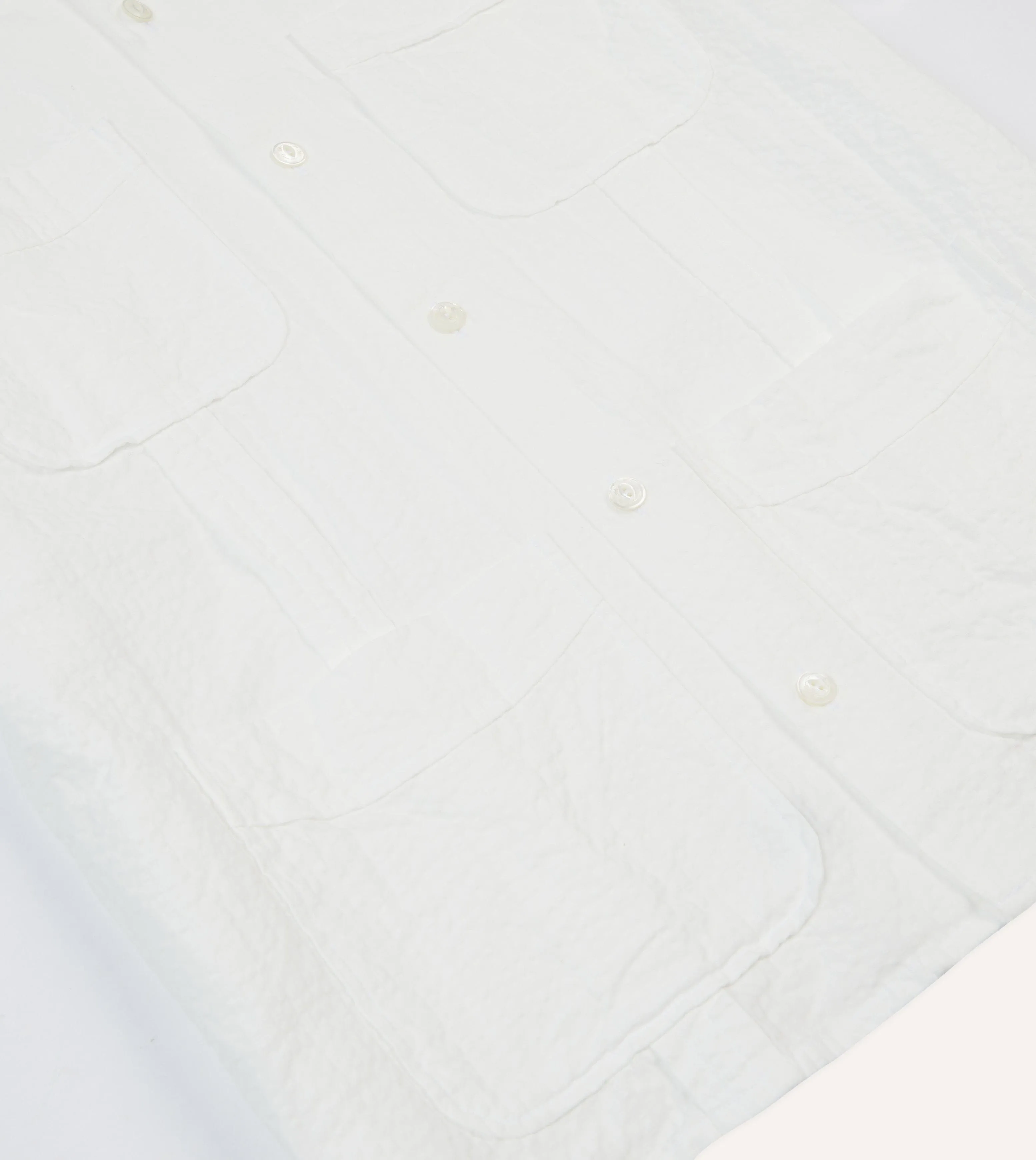 No Chafe Edging White Cotton-Linen Short Sleeve Cuban Shirt