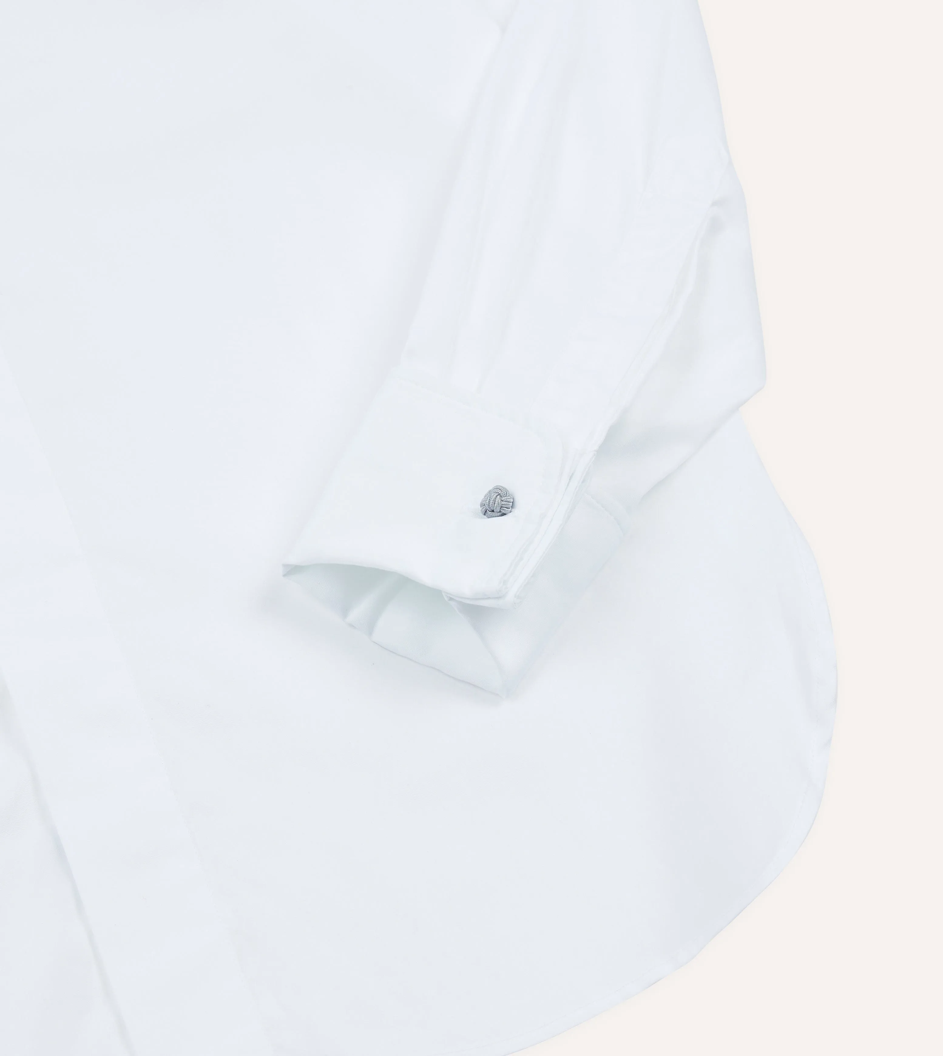 White Cotton Long Point Collar Dinner Shirt V-neck style