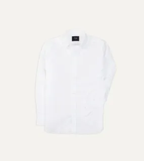 White Cotton Poplin Long Point Collar Shirt Plus size option Non Restrictive Fit