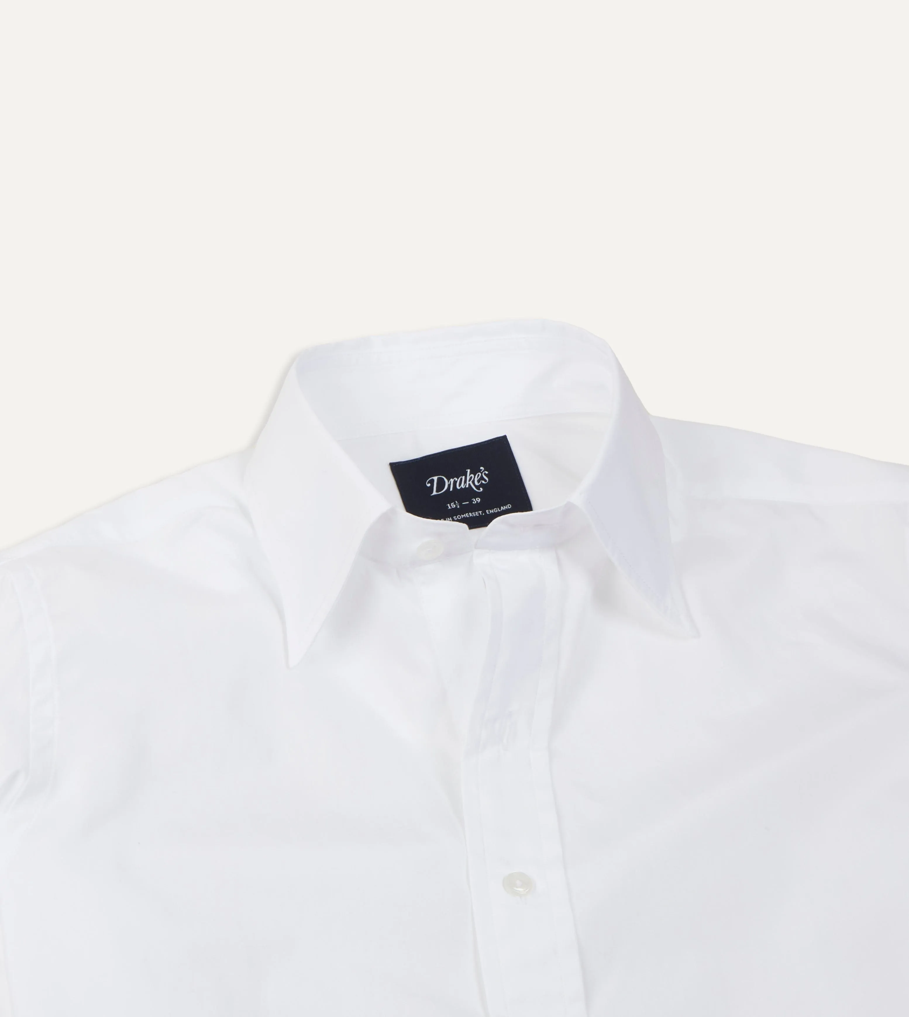 Anti Cling Fabric White Cotton Poplin Long Point Collar Shirt