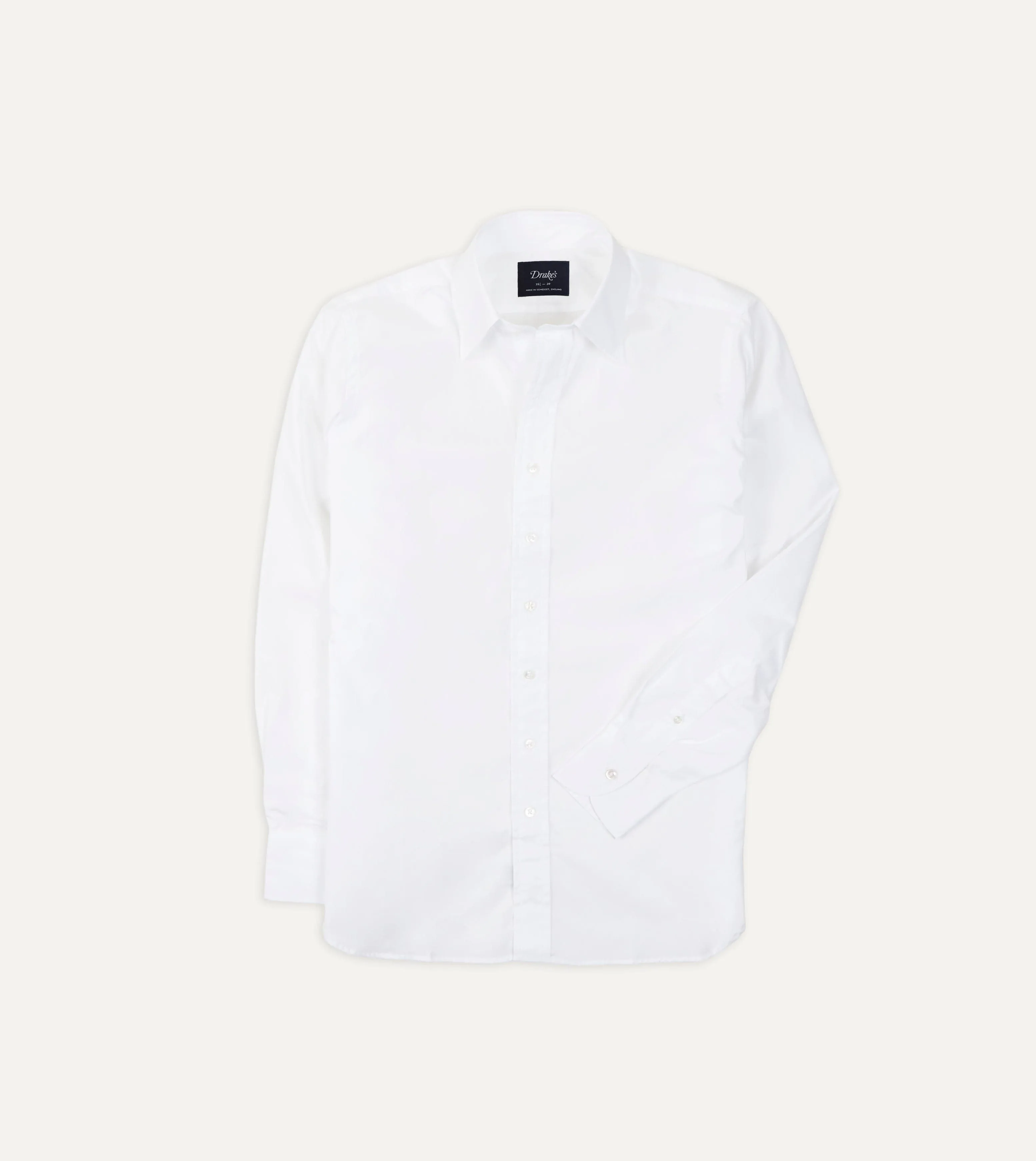White Cotton Poplin Long Point Collar Shirt Plus size option Non Restrictive Fit
