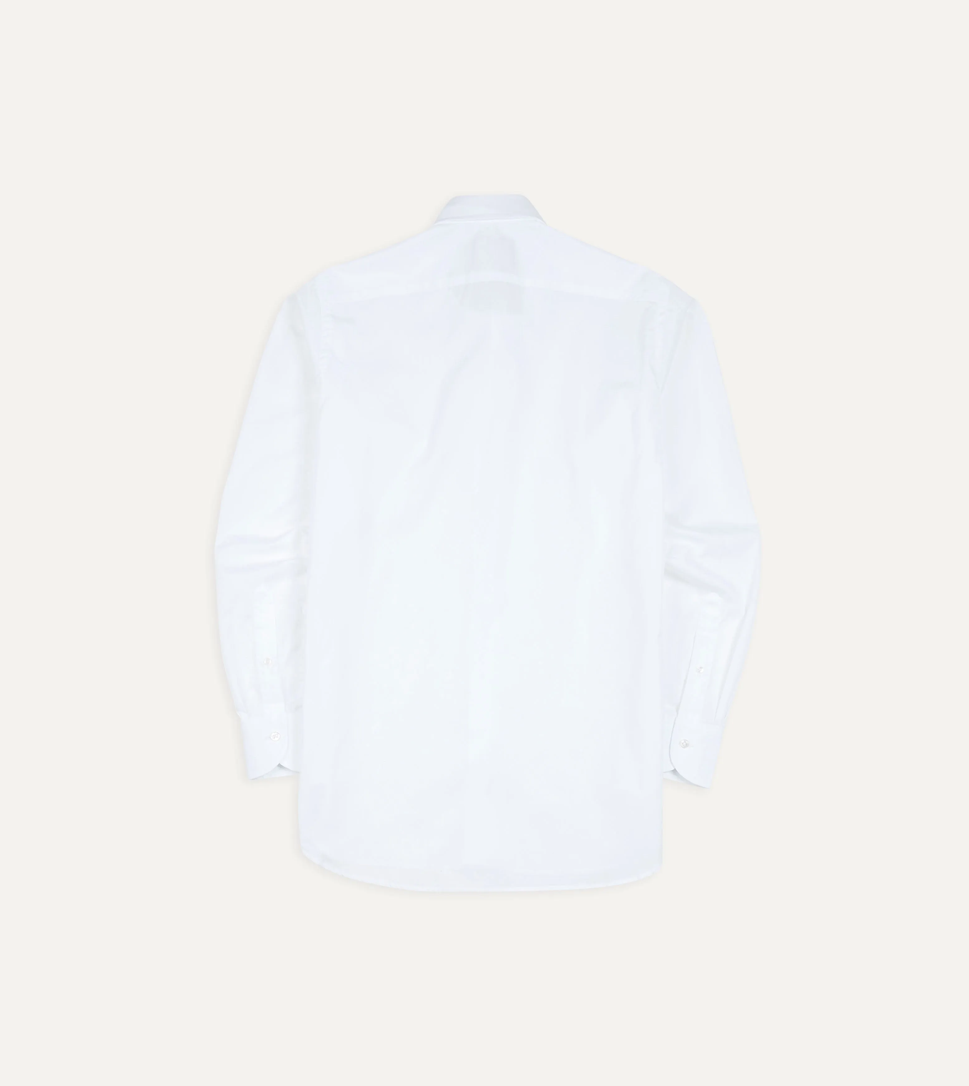 Temperature Regulating White Cotton Spread Collar Poplin Shirt