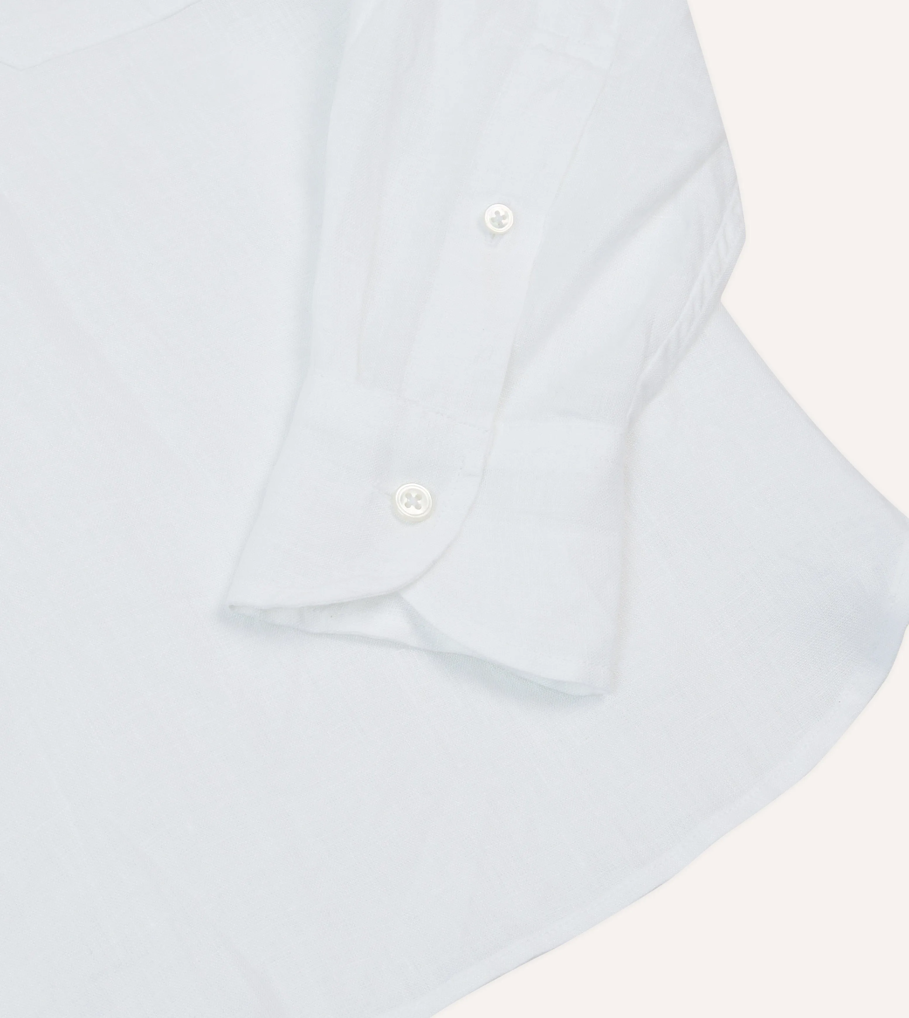 Classic Look Moisture Management Tech White Linen Long Point Collar Popover Shirt