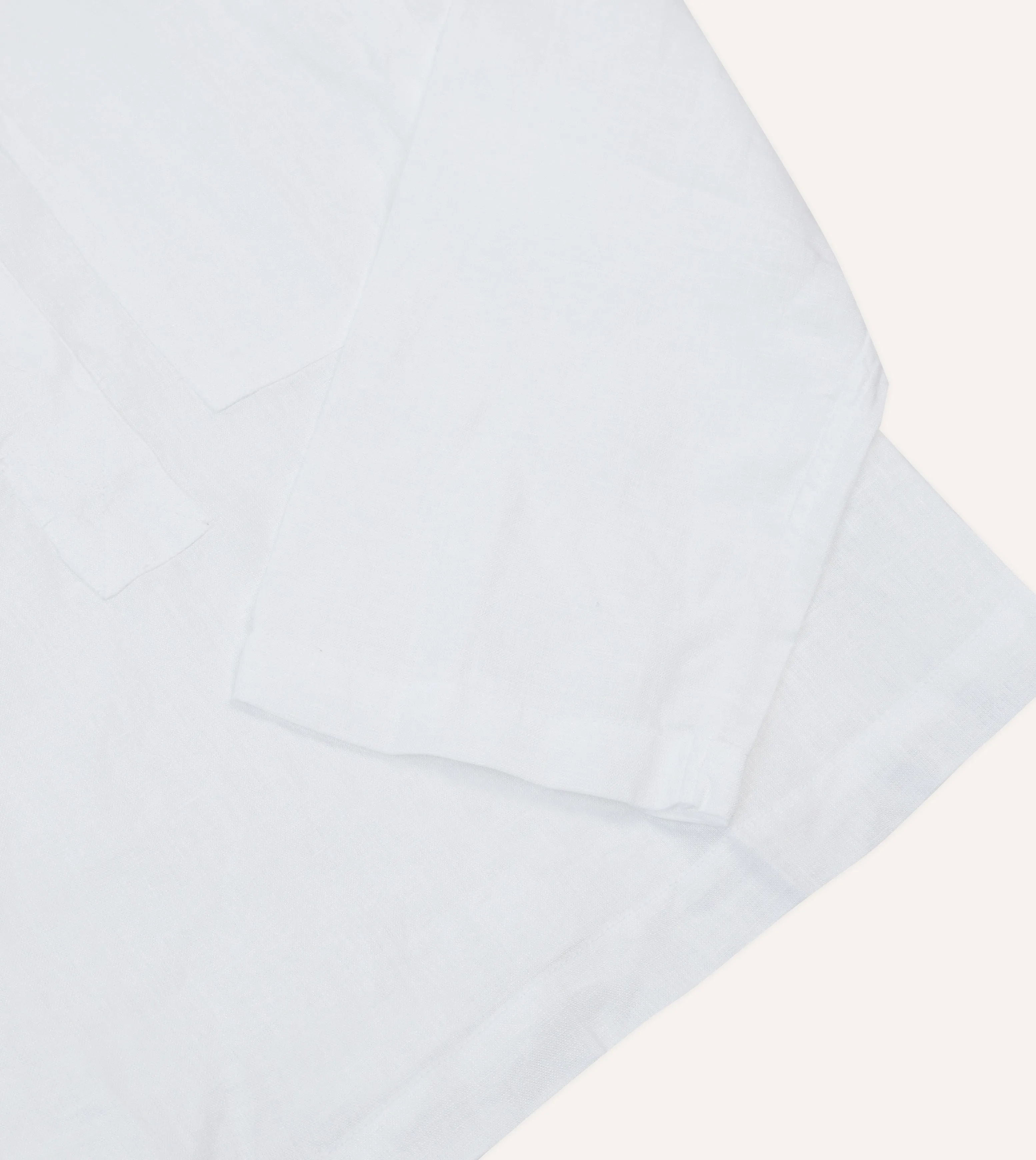 Round Collar Creative Professional White Linen Mandarin Collar Popover Shirt