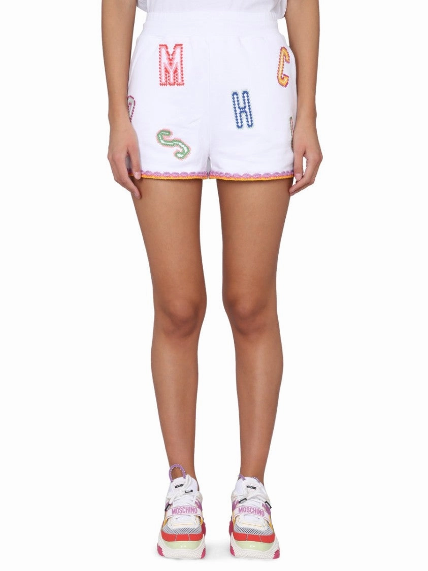 White Bermuda Shorts Tight Fit Clean Stretch