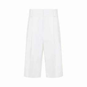 CompactPackable Stylish Outfit White Cotton Bermuda Shorts