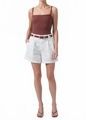 vacation look Hot Weather Coralin Pleated Short In Dove