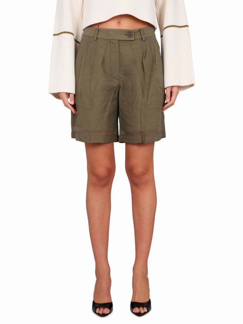 Tailored Shorts With Transparent Hem Vacation Outfit
