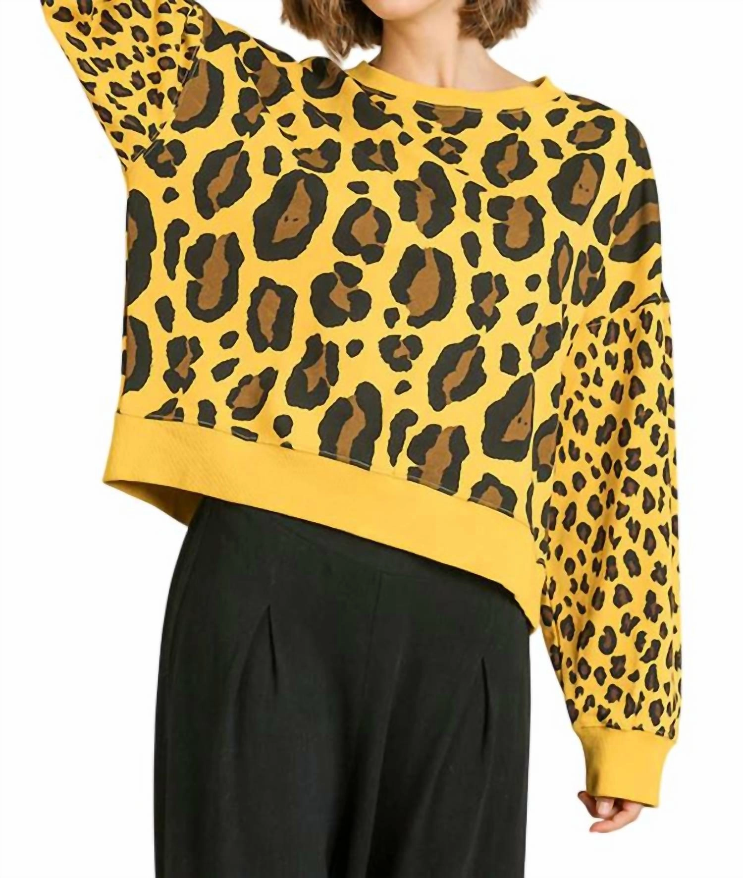 Wild Leopard Sweater In Yellow Mix Functional Comfort
