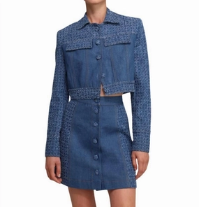 Willa Skirt In Dark Blue Double Layer Construction Fast fashion