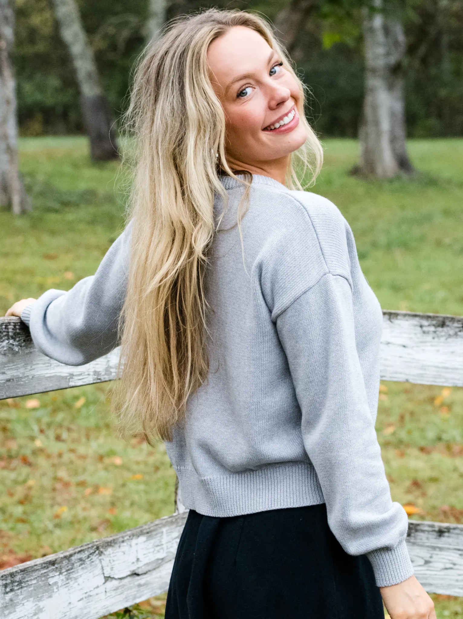 Shrinkage Control Treatment Willow Classic Cardigan - Heather Grey