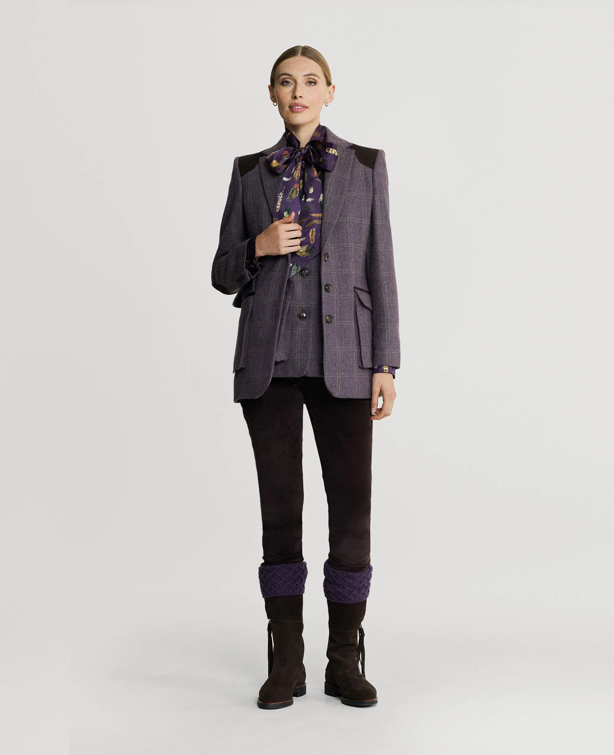 Down Stuffed Athletic Tailored Fit Windsor Tweed Country Jacket