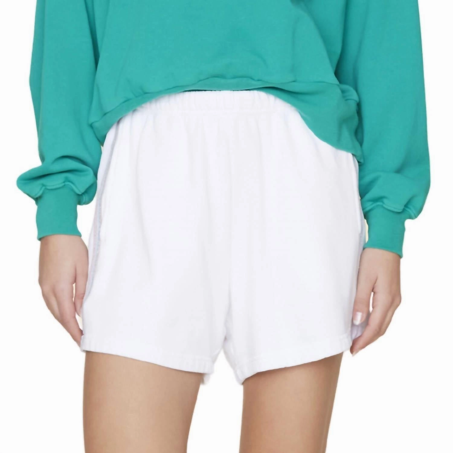 Warm Days School Uniform Shayla Sweatshort In White Prism