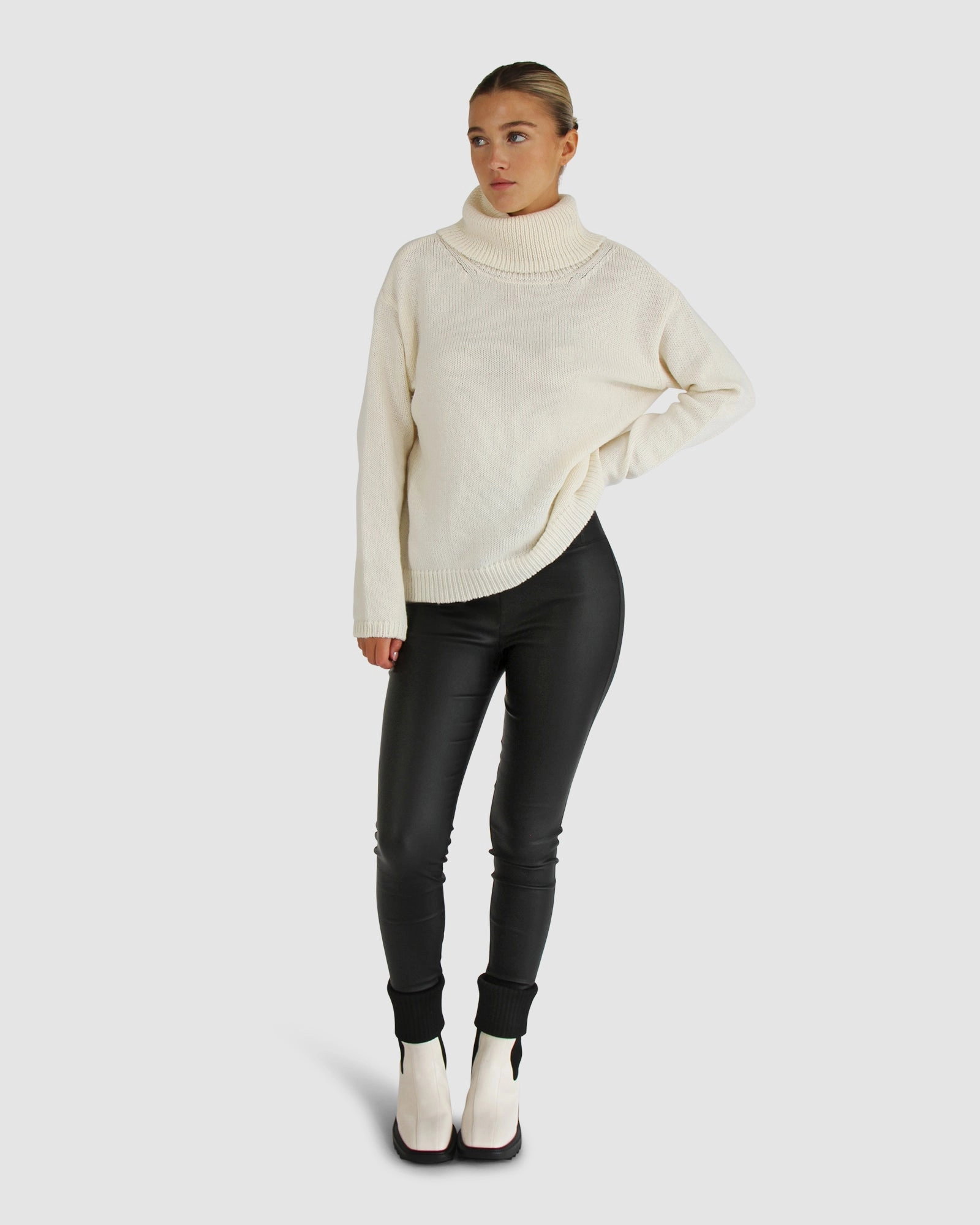 Right Here Waiting Open Back Knit Timeless Knitwear Warm Look