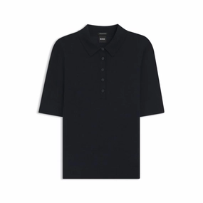 Reinforced Cuffs Short-sleeved wool polo sweater with moisture management