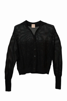 Odor Resistant Knitwear Open-Knit Top In Black