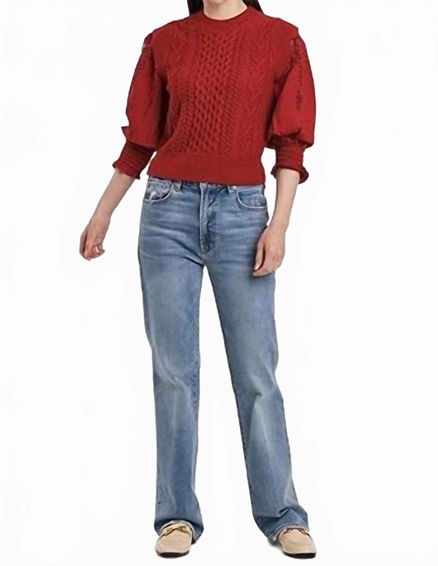 Natasha Sweater In Vermilion Functional Knit