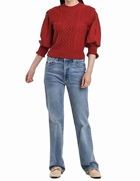 Natasha Sweater In Vermilion Functional Knit