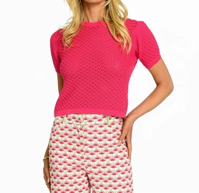 Comfy Look Simple Knit Shelby Round Neck Sweater In Love Potion