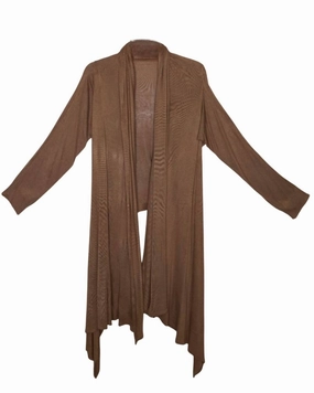 Multi Panel Construction Multi Style Cardigan In Tan