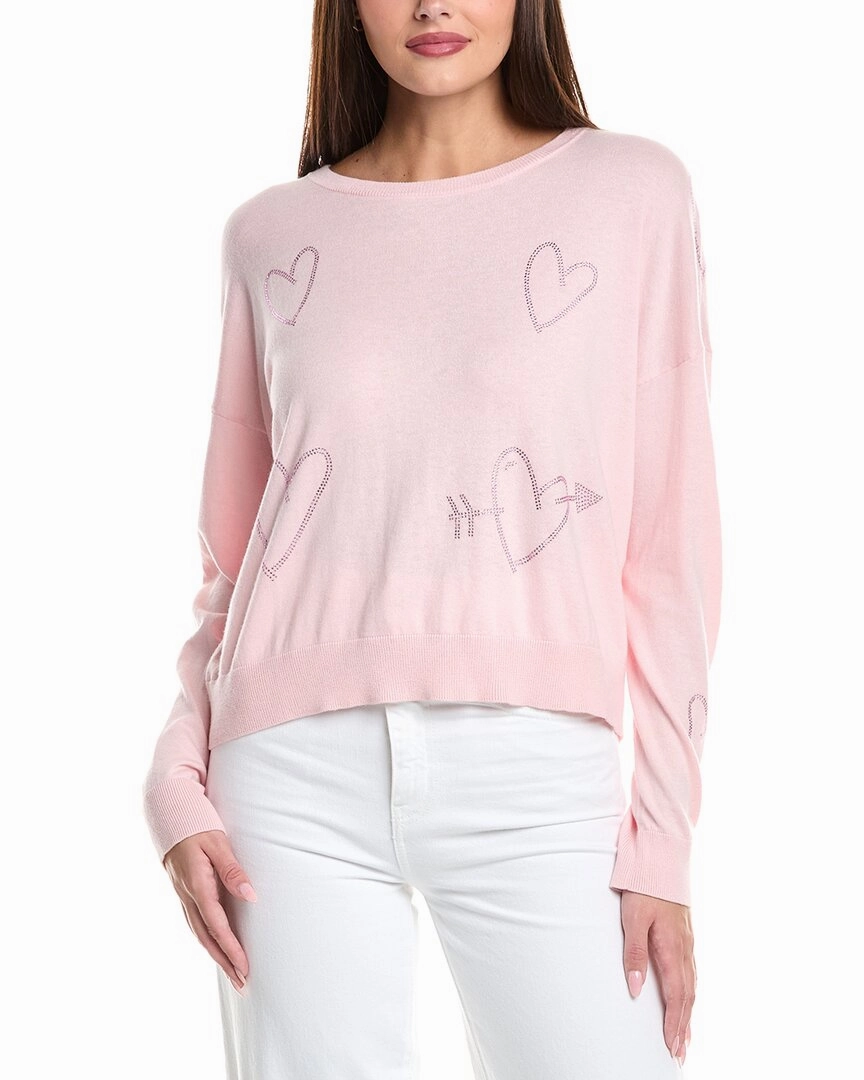 Luxury Knit WISPR Heart Hot Fix Silk-Blend Sweater