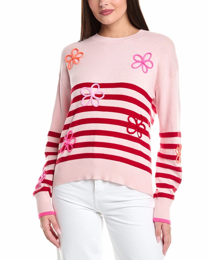 Layering Comfort WISPR Violet Floral Silk-Blend Sweater
