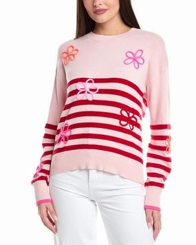 Layering Comfort WISPR Violet Floral Silk-Blend Sweater