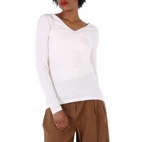 Effortless Wear light layering Wolford Ladies White Viscose V-neck Pullover