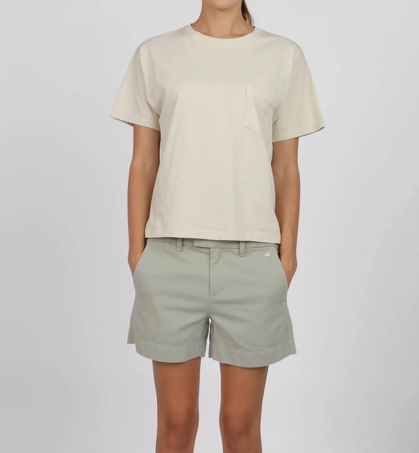 Women's 4" Short In Sage Green Breathable Material