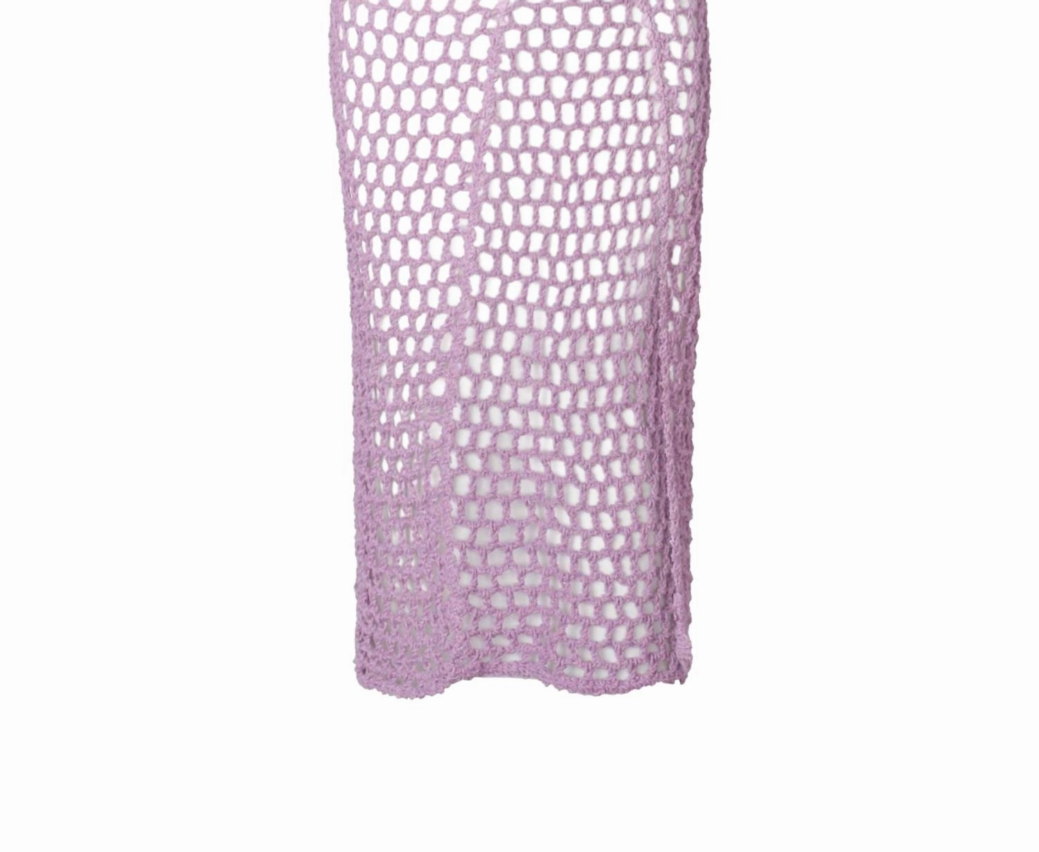 Women's Alessia Long Crochet Skirt In Lilac Modern Cut Eco conscious