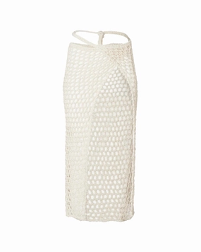 Women's Alessia Long Crochet Skirt In Off-White Wedding guest