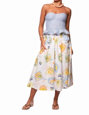 Contemporary Mood Light Flow Women's Annie Apron Skirt In Orchard Print