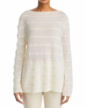 Women's Bateau Sweater In Cloud Metallic Warm design