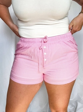 Women's Beachside Checkered Shorts In Pink Daily Casual