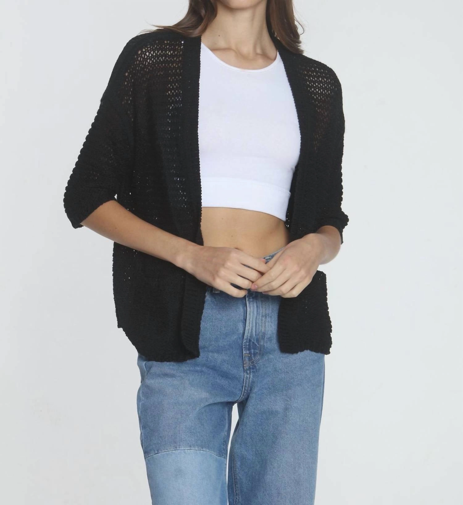 Quick Knit Women's Charlotte Cardigan In Black