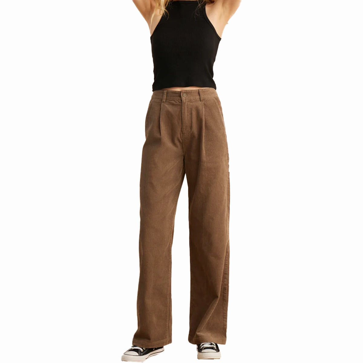 Embroidered Detail Women's Charter Corduroy Pant