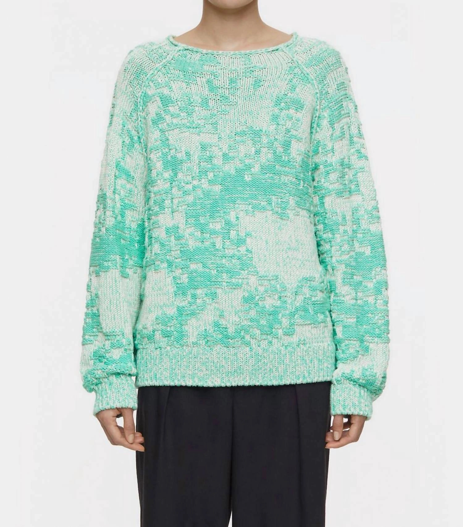 Women's Chunky Cardigan In Green Kick Perfectly Cozy