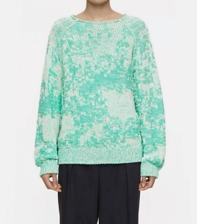Women's Chunky Cardigan In Green Kick Perfectly Cozy