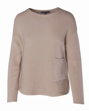 Thermal regulation Women's Cotton Patch Pocket Sweater In Buckwheat